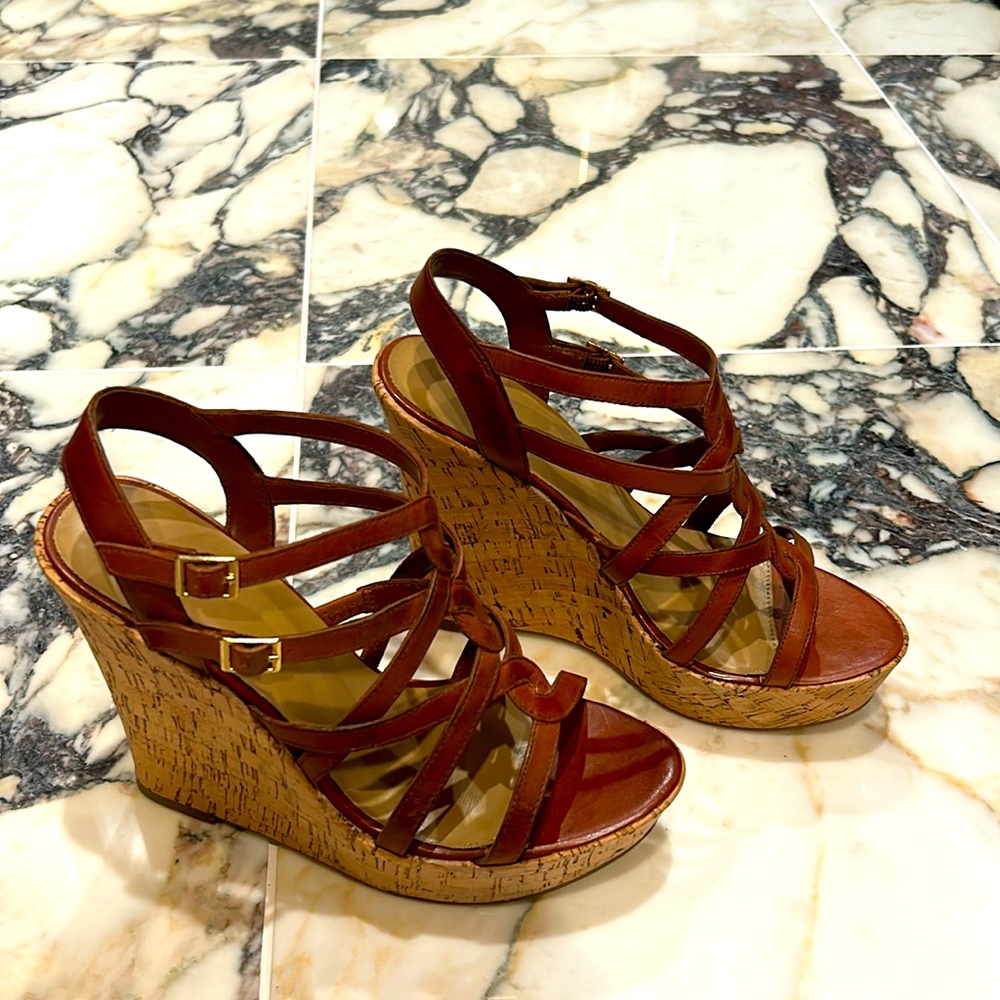 Nordstrom BP Label Brown Leather Wedges